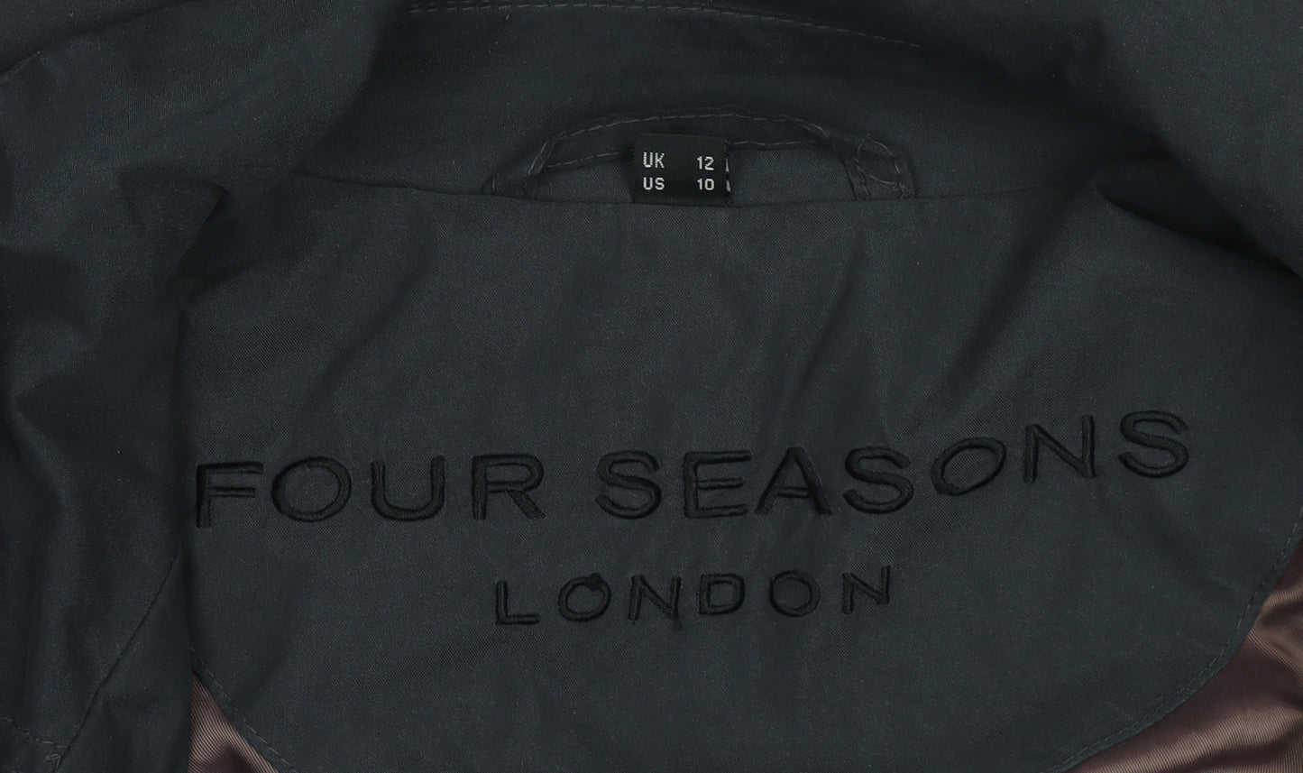 Four Seasons Womens Black Coat UK 12 Mid-Length Overcoat