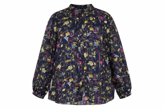 Wallis Womens Multicoloured Floral Sheer Blouse UK 16 Long Sleeve