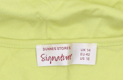 Dunnes Stores Womens Green Beaded Scoop Neck T-Shirt UK 14