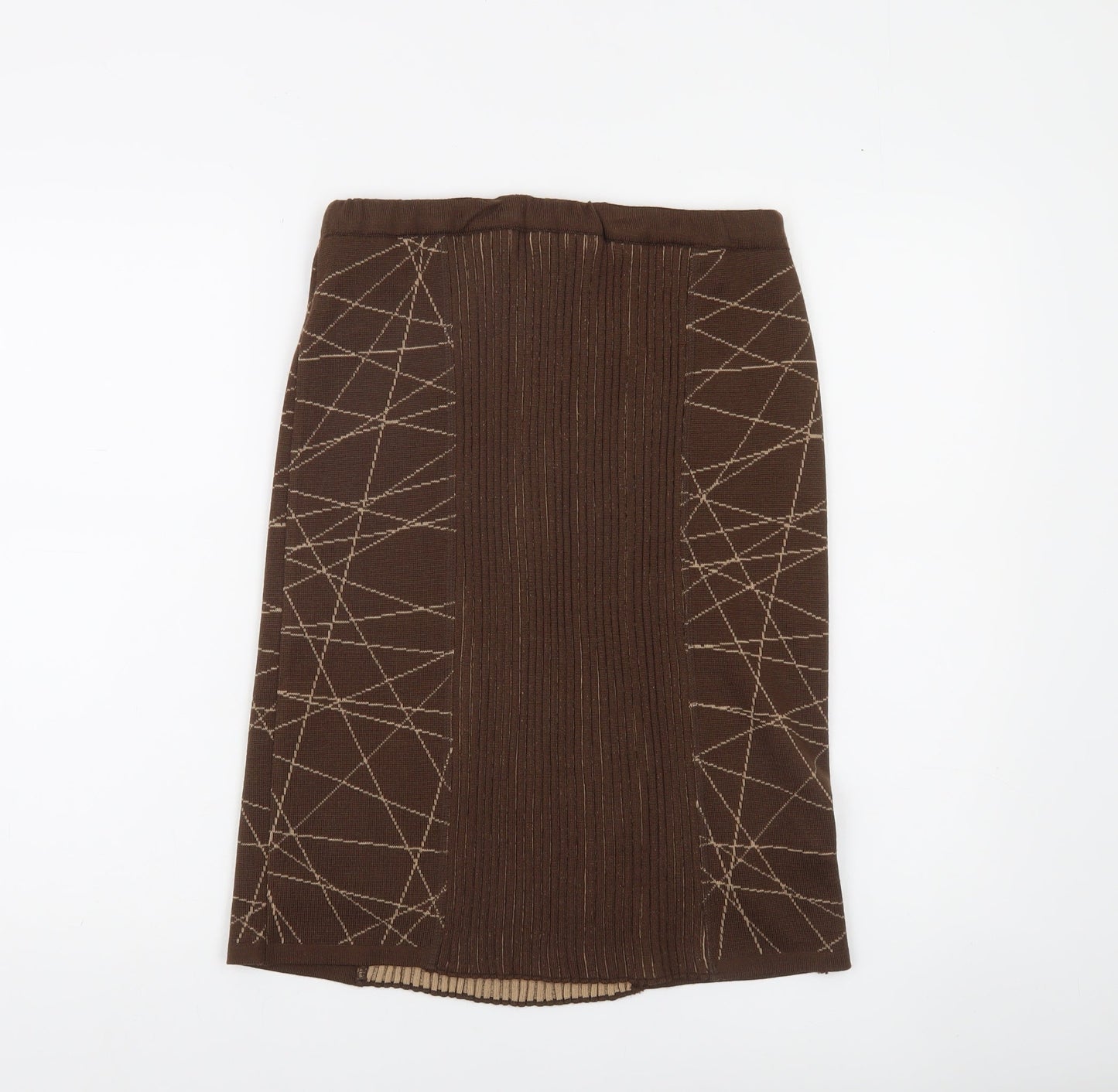 Escolá Womens Brown Geometric Knit Pencil Skirt Size 14