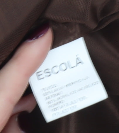 Escolá Womens Brown Geometric Knit Pencil Skirt Size 14