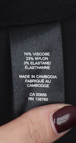 RW&CO Womens Black Slim Ankle Leggings Size L Workwear Casual