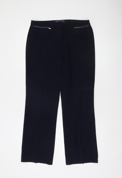 Marks and Spencer Womens Blue Size 12 Straight Leg Dress Pants