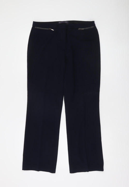 Marks and Spencer Womens Blue Size 12 Straight Leg Dress Pants