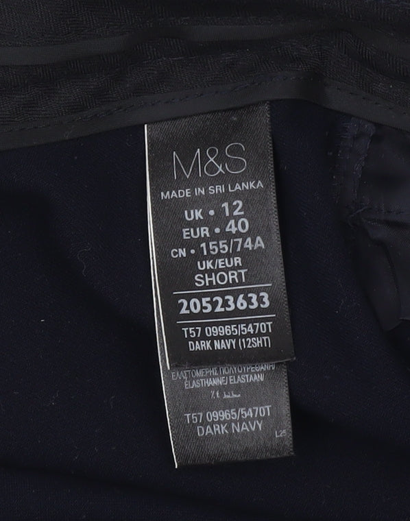 Marks and Spencer Womens Blue Size 12 Straight Leg Dress Pants