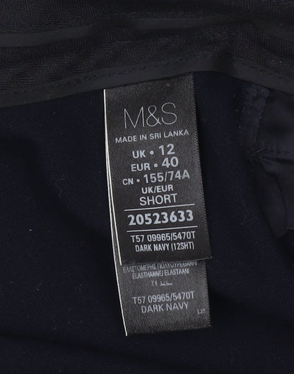 Marks and Spencer Womens Blue Size 12 Straight Leg Dress Pants