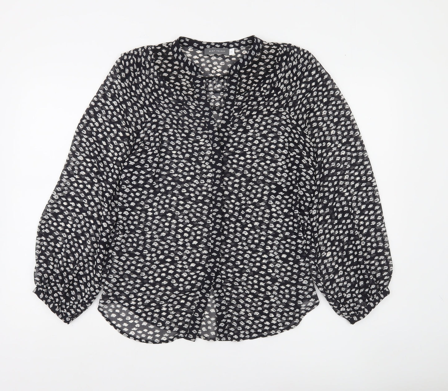 Mint Velvet Women’s Black Animal Print Tunic Blouse XS