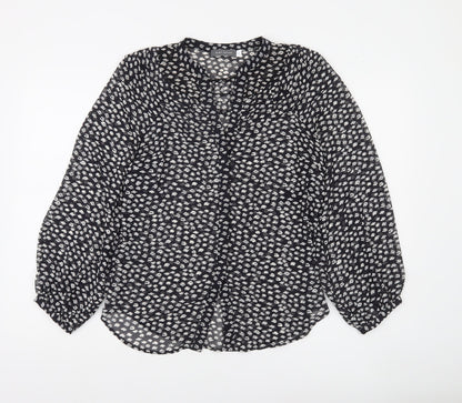 Mint Velvet Women’s Black Animal Print Tunic Blouse XS