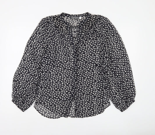 Mint Velvet Women’s Black Animal Print Tunic Blouse XS