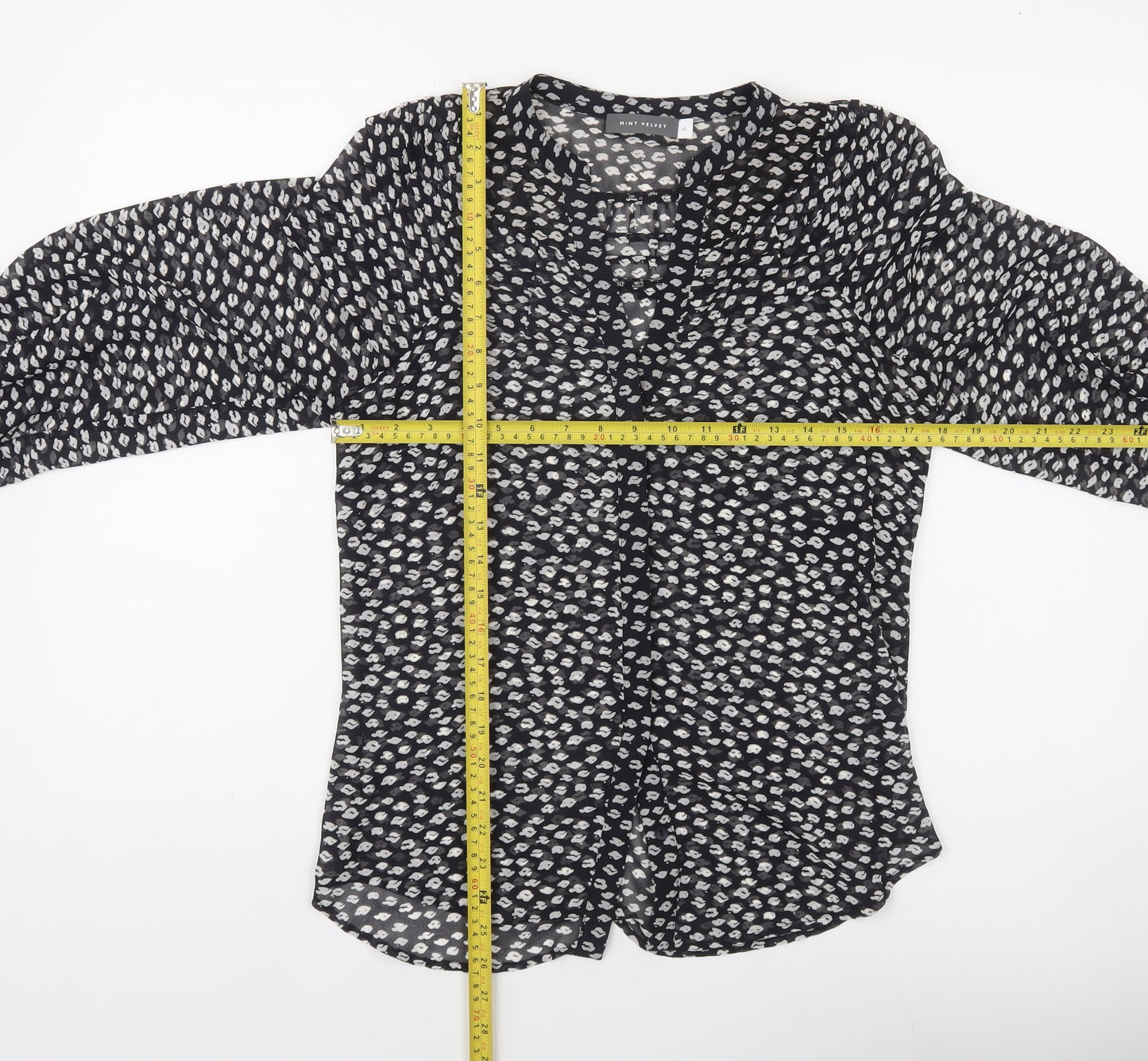 Mint Velvet Women’s Black Animal Print Tunic Blouse XS