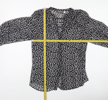 Mint Velvet Women’s Black Animal Print Tunic Blouse XS