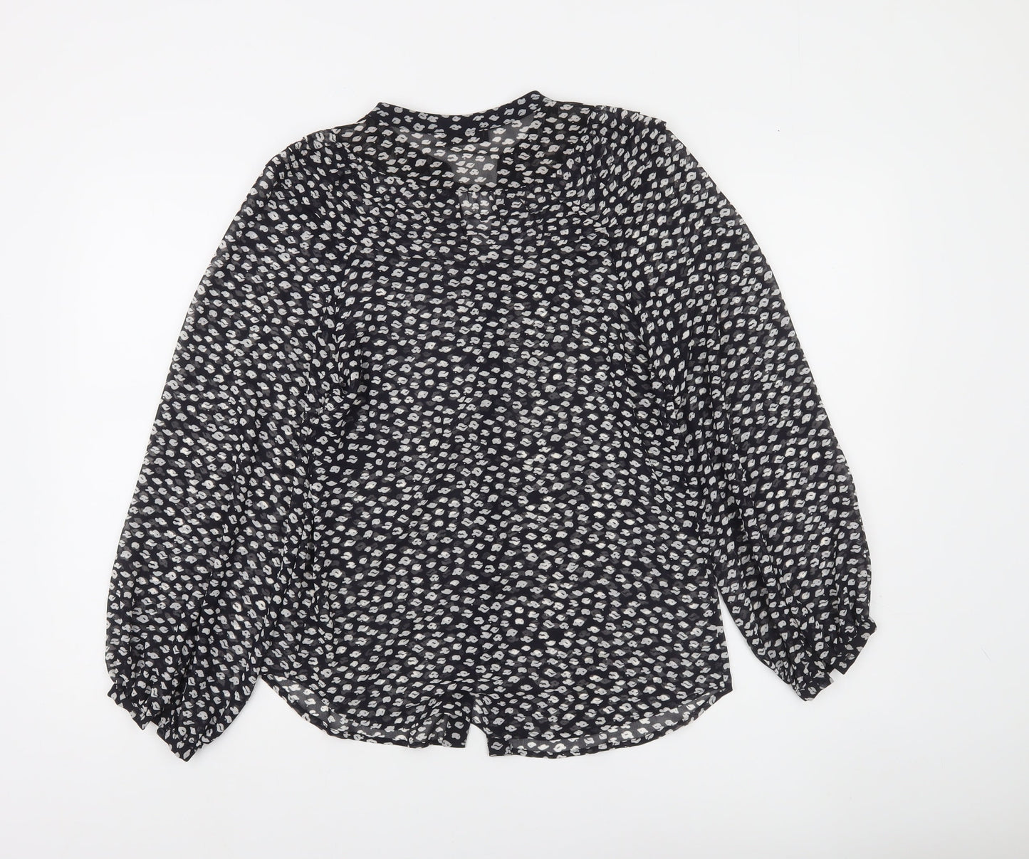 Mint Velvet Women’s Black Animal Print Tunic Blouse XS