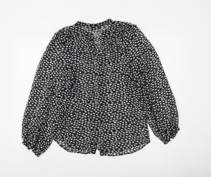 Mint Velvet Women’s Black Animal Print Tunic Blouse XS