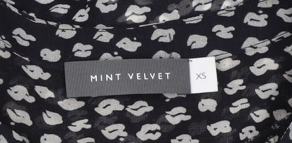 Mint Velvet Women’s Black Animal Print Tunic Blouse XS