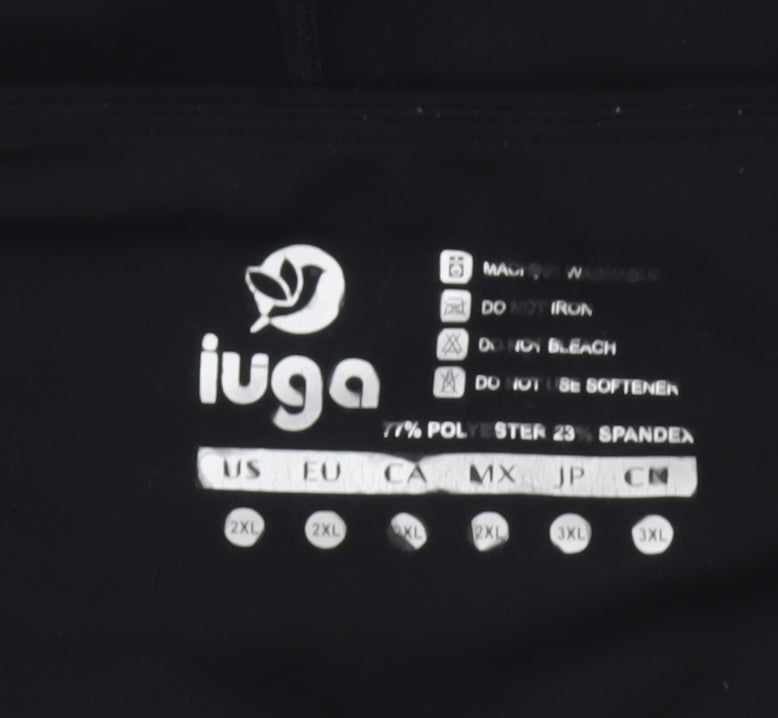 Iuga Womens Black 2XL Yoga Leggings with Pockets