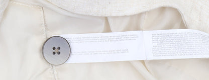 Primark Women Ivory Linen Blend Double-Breasted Blazer UK 12