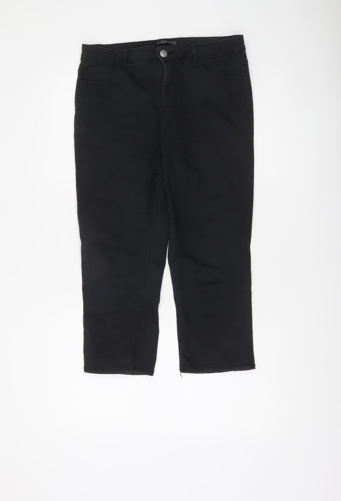 Dunnes Women’s Black Size 12 Slim Jegging Trousers Cotton Blend