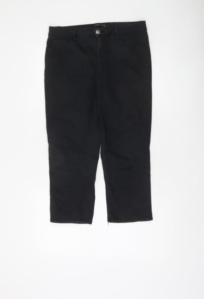 Dunnes Women’s Black Size 12 Slim Jegging Trousers Cotton Blend