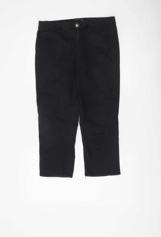 Dunnes Women’s Black Size 12 Slim Jegging Trousers Cotton Blend