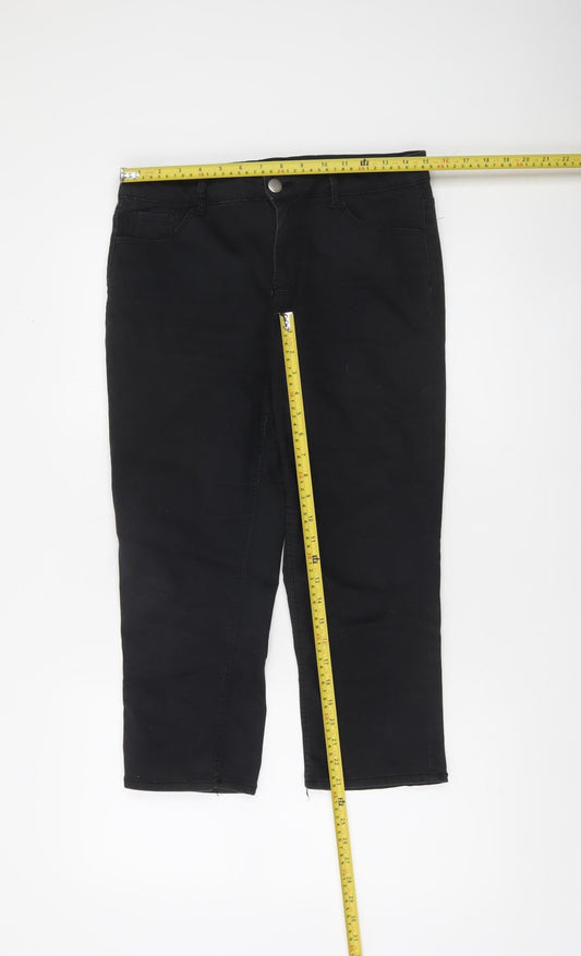 Dunnes Women’s Black Size 12 Slim Jegging Trousers Cotton Blend