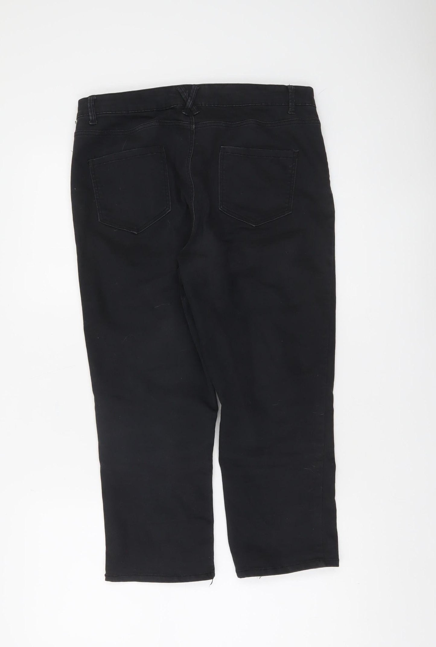 Dunnes Women’s Black Size 12 Slim Jegging Trousers Cotton Blend