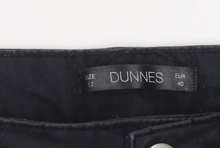 Dunnes Women’s Black Size 12 Slim Jegging Trousers Cotton Blend