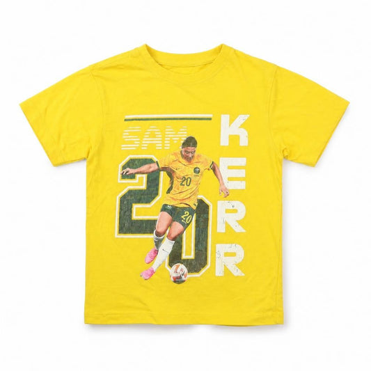 Football Australia Boys Yellow Sam Kerr Graphic T-Shirt 6 Years