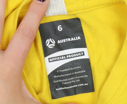 Football Australia Boys Yellow Sam Kerr Graphic T-Shirt 6 Years