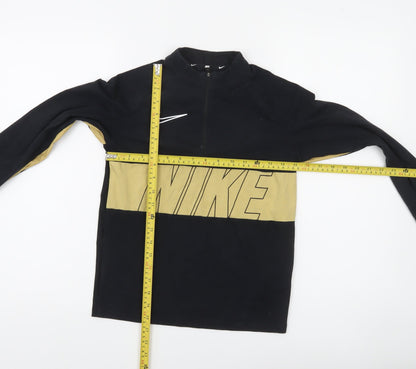 Nike Boys Black & Gold Long Sleeve Dri-FIT 1/4 Zip Activewear Top 11-12Y