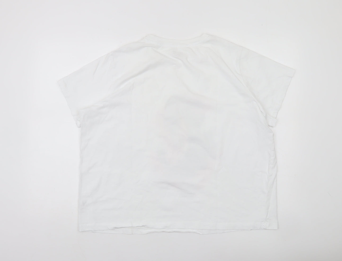 Dunnes Stores Womens White XL Cotton Graphic T-Shirt Short Sleeve
