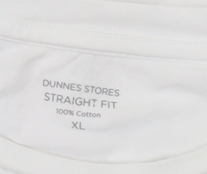 Dunnes Stores Womens White XL Cotton Graphic T-Shirt Short Sleeve