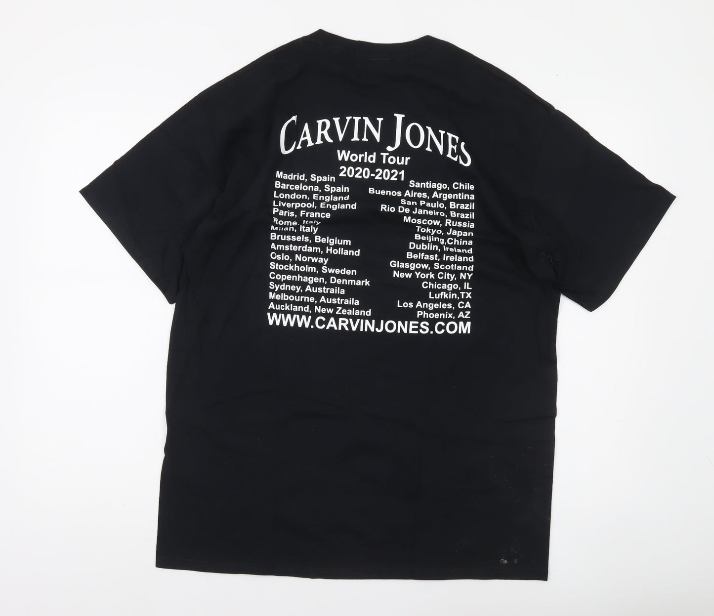 Port & Company Mens Black L Carvin Jones World Tour Band T-Shirt