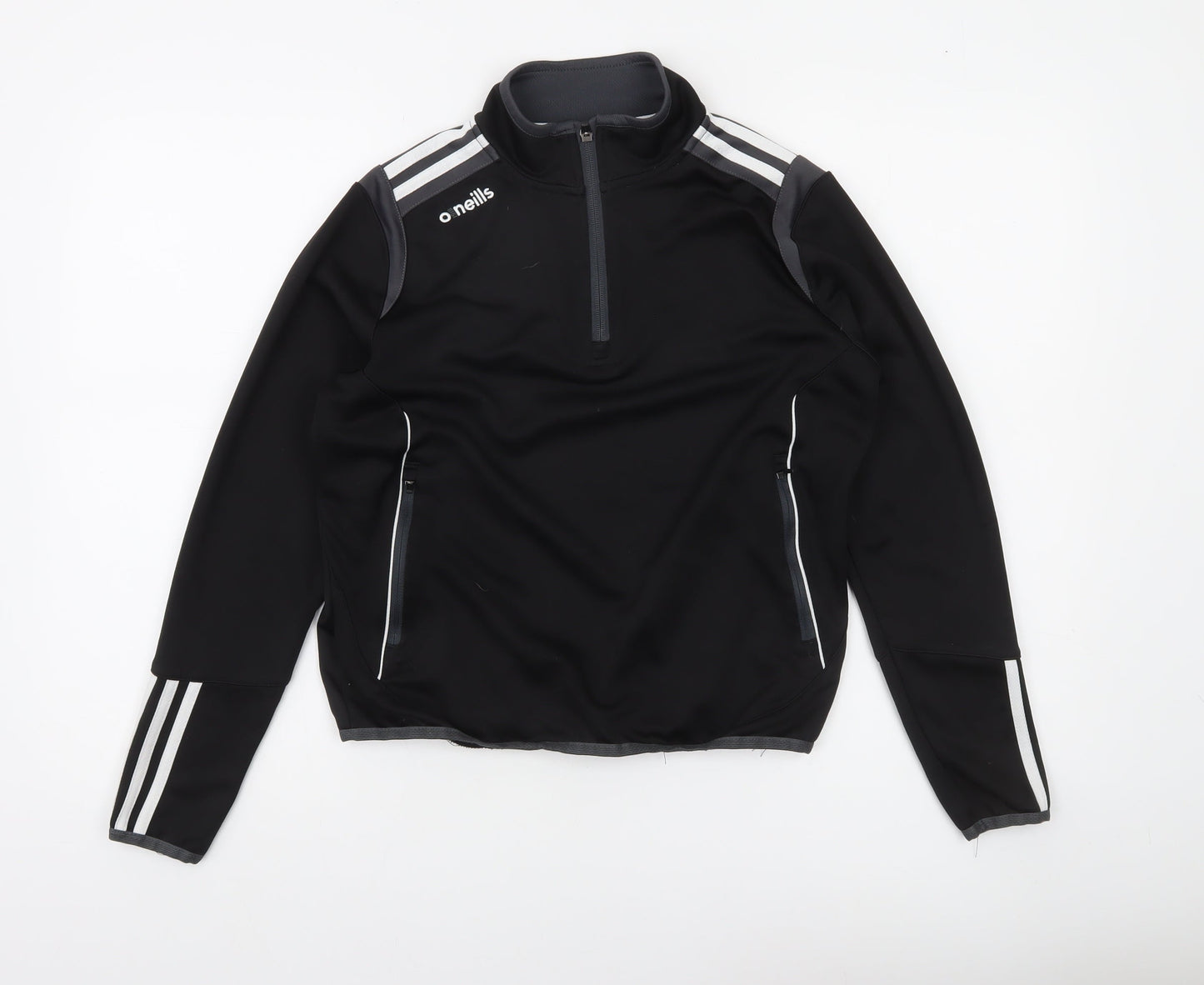 O Neills Boys Black 1/4 Zip Sports Sweatshirt Age 13 Regular Fit