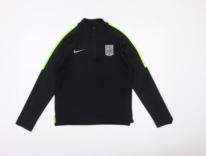Nike Boys Black 12-13 Years Football Training Top Dri-Fit Long Sleeve
