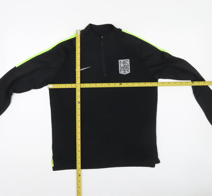 Nike Boys Black 12-13 Years Football Training Top Dri-Fit Long Sleeve