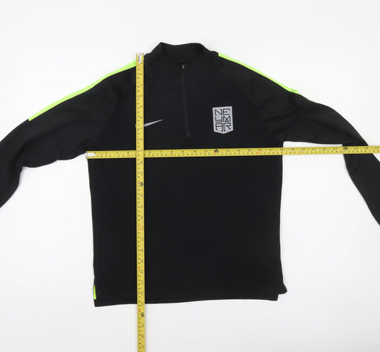 Nike Boys Black 12-13 Years Football Training Top Dri-Fit Long Sleeve
