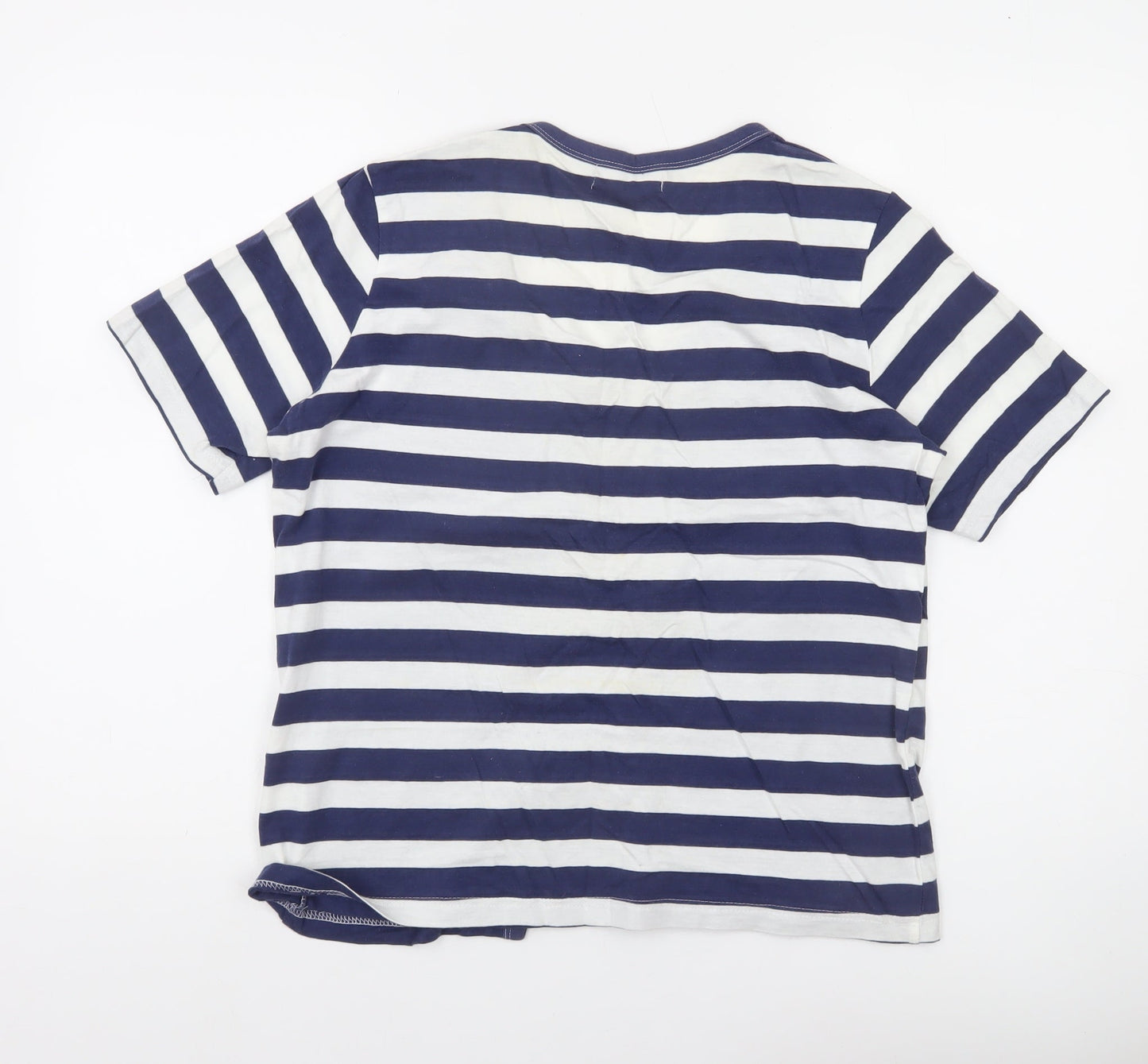 Paco Marine Womens Blue Striped Nautical Cotton T-Shirt L