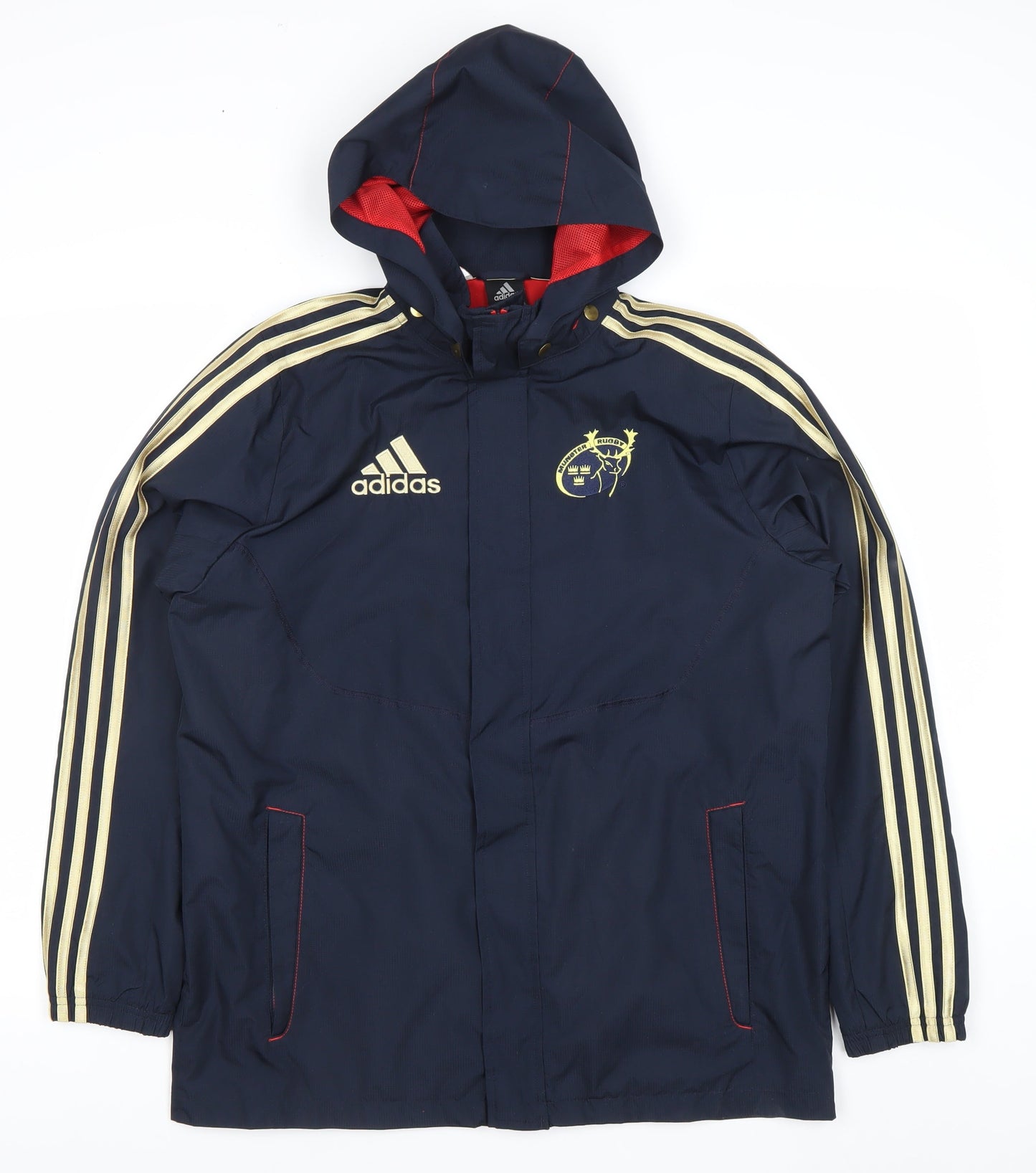 Adidas Teens Blue Waterproof Hooded Sports Jacket Size 164