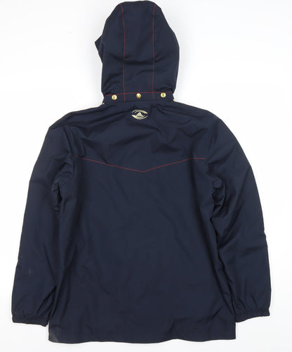 Adidas Teens Blue Waterproof Hooded Sports Jacket Size 164