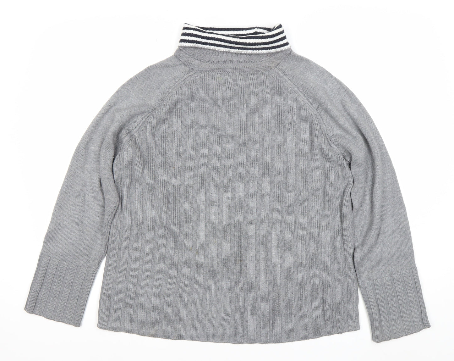NEXT Women’s Grey Collared Pullover Jumper M Long Sleeve Knit