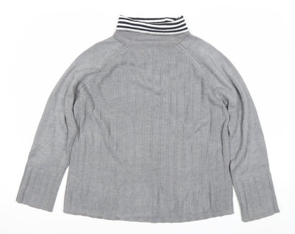 NEXT Women’s Grey Collared Pullover Jumper M Long Sleeve Knit