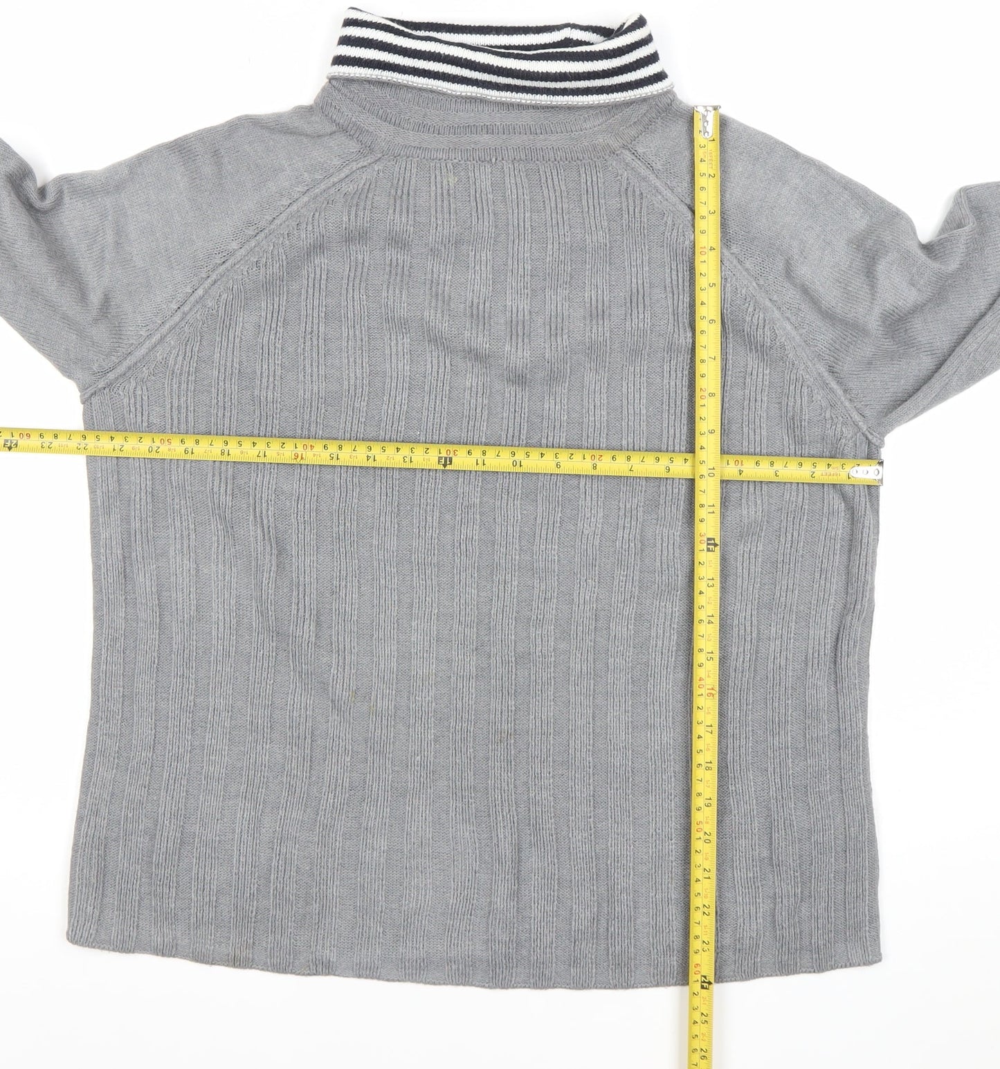 NEXT Women’s Grey Collared Pullover Jumper M Long Sleeve Knit