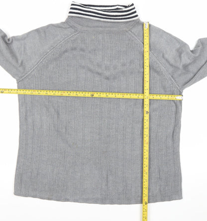 NEXT Women’s Grey Collared Pullover Jumper M Long Sleeve Knit