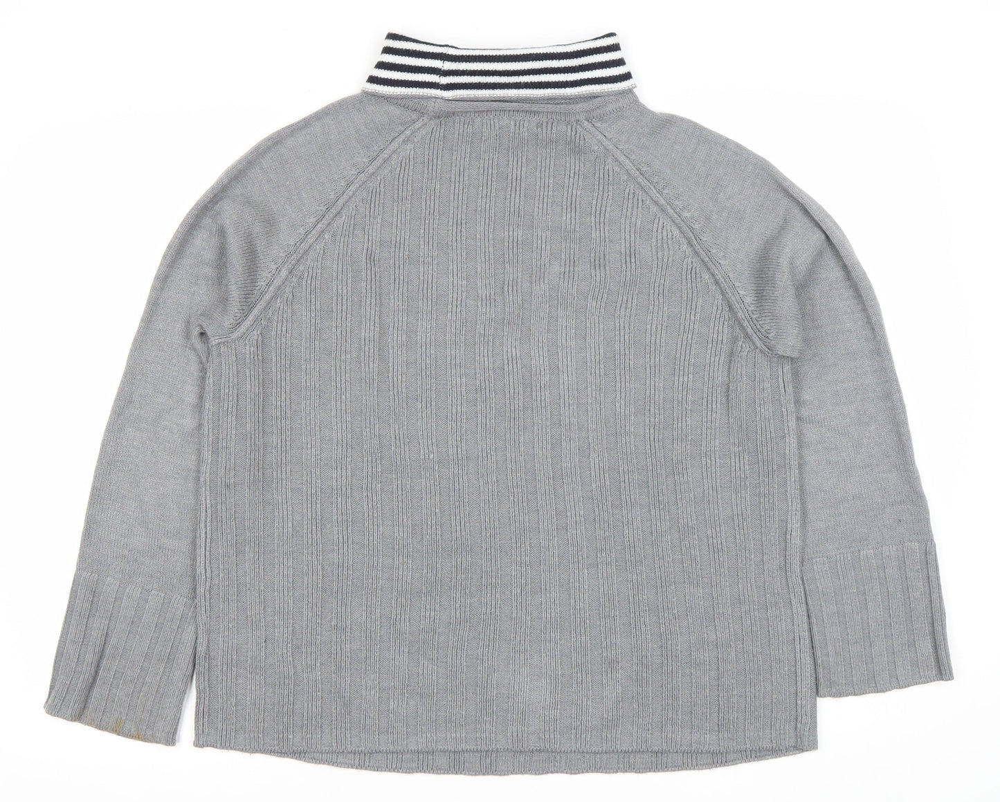 NEXT Women’s Grey Collared Pullover Jumper M Long Sleeve Knit