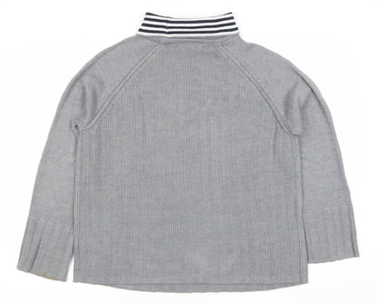 NEXT Women’s Grey Collared Pullover Jumper M Long Sleeve Knit