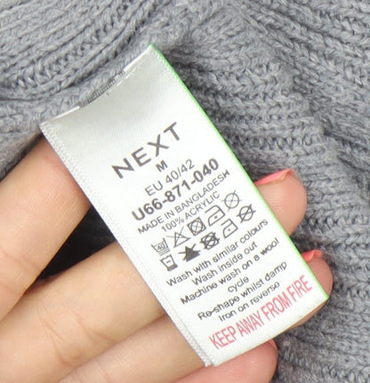 NEXT Women’s Grey Collared Pullover Jumper M Long Sleeve Knit