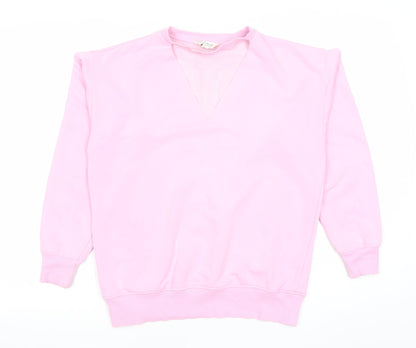 Miss Selfridge Women Pink Sweatshirt UK 8 Cotton Blend Casual
