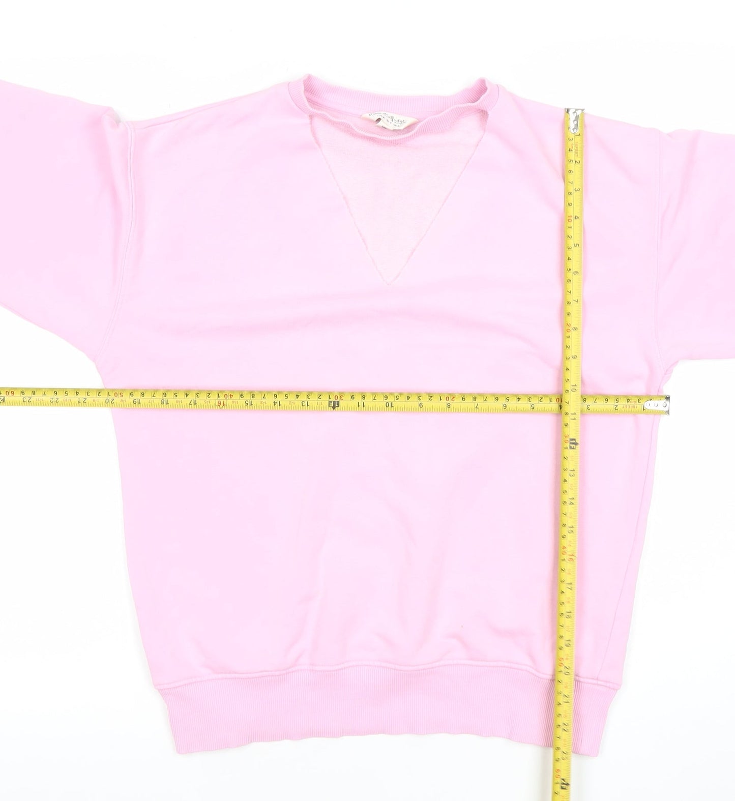 Miss Selfridge Women Pink Sweatshirt UK 8 Cotton Blend Casual