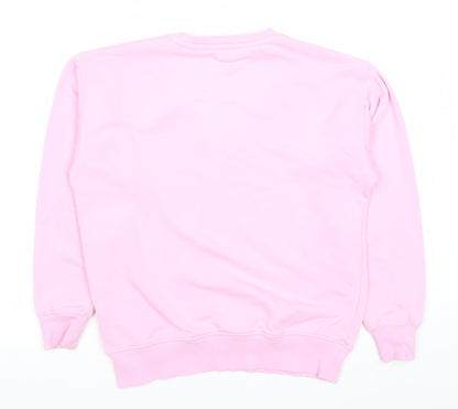 Miss Selfridge Women Pink Sweatshirt UK 8 Cotton Blend Casual