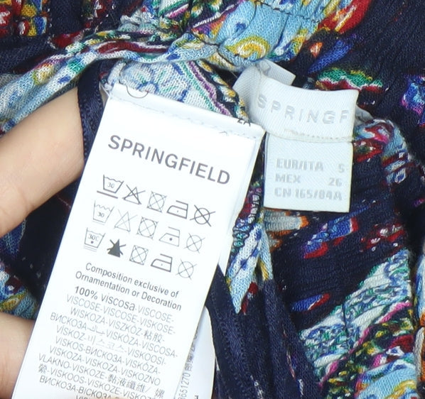 Springfield Womens Multicoloured Floral A-Line Midi Skirt Size S